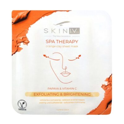 MASCHERA VISO IN TESSUTO ARGILLA ARANCIONE